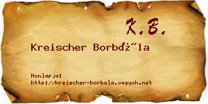 Kreischer Borbála névjegykártya