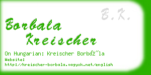 borbala kreischer business card